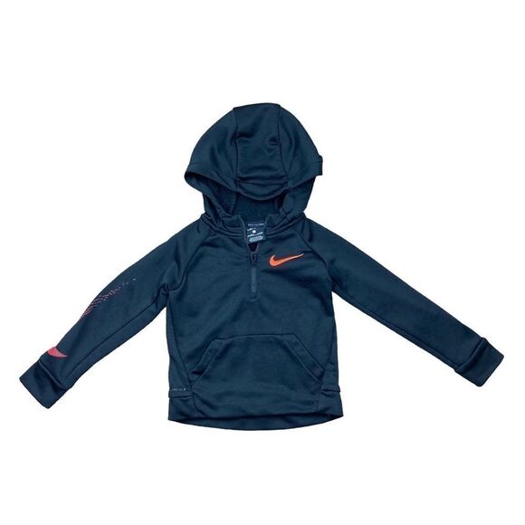 Nike therma black/orange quarter zip hoodie - Picture 1 of 4